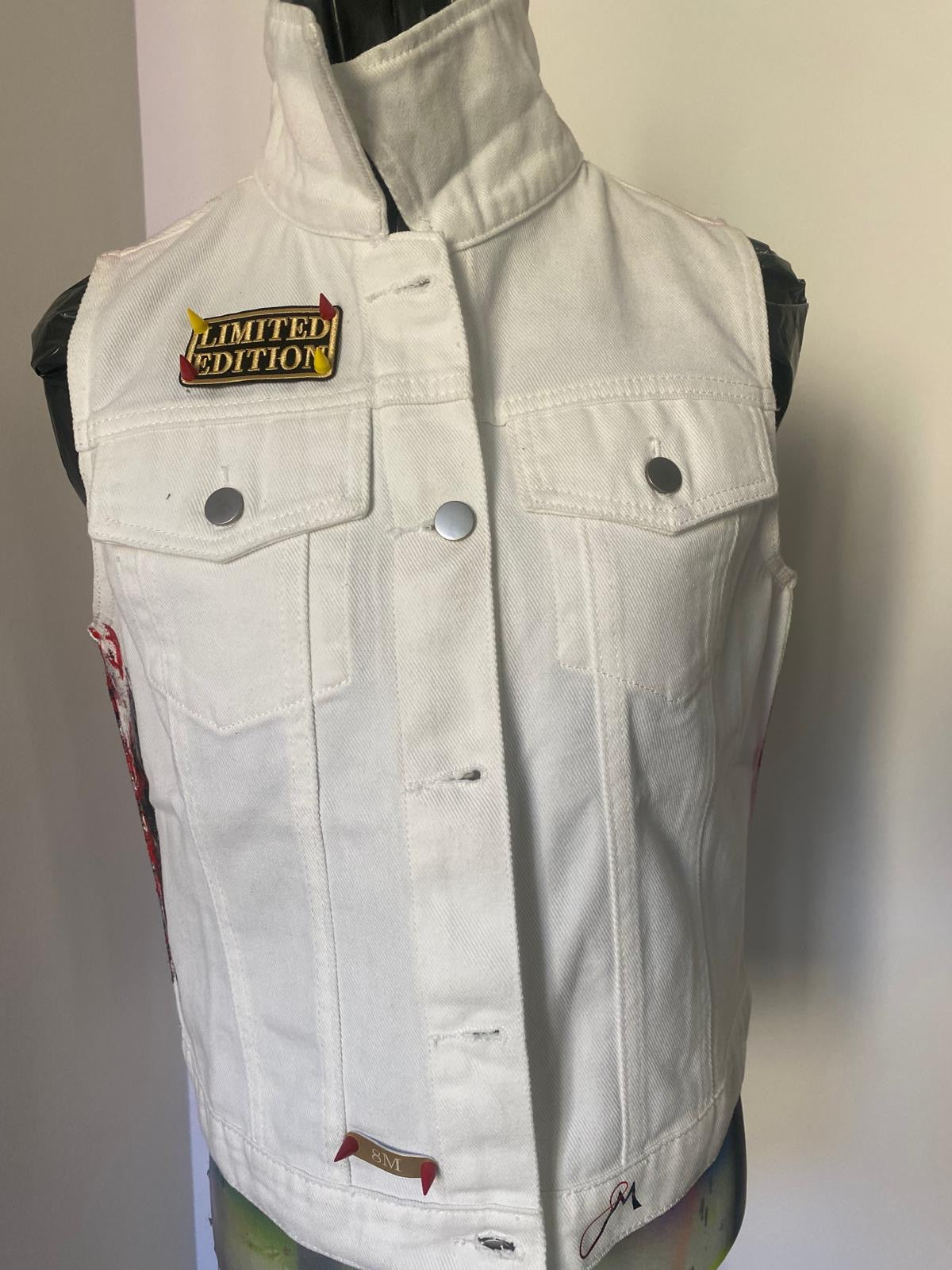 Gilet denim bianco
