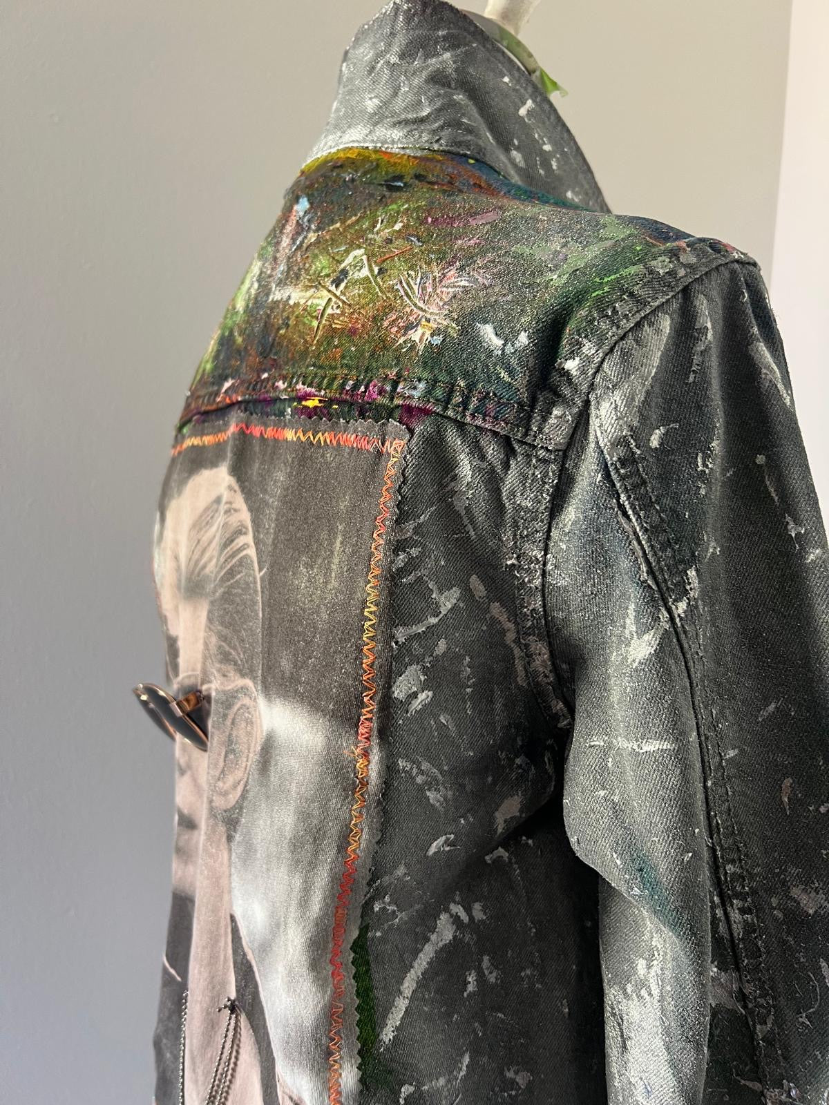 Giacca denim con dettagli argentati