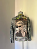 Giacca denim con dettagli argentati